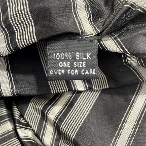 Krista Larson Silk Taffeta Striped Midi Skirt Ruffle OS Unique Art To Wear Artsy - Picture 11 of 12